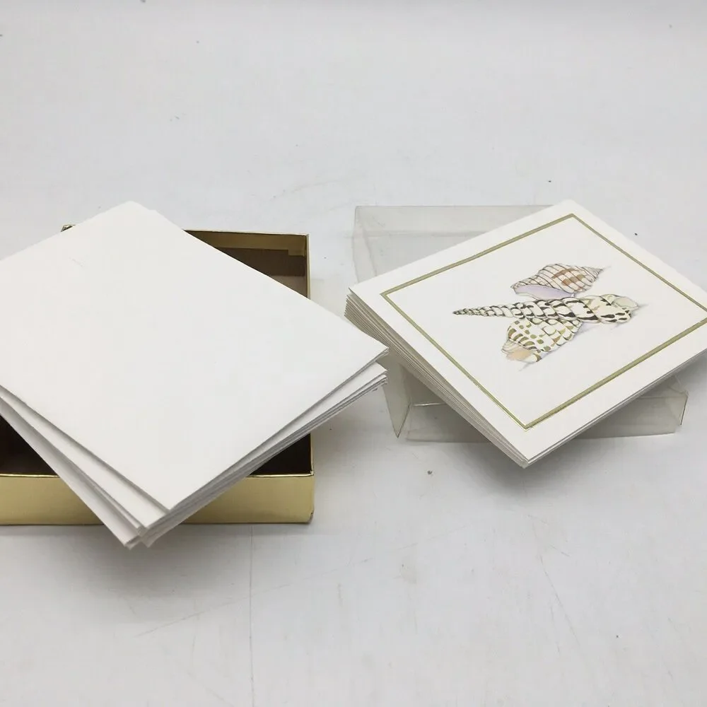 Sea Shell Note Cards Set  10 Stationery Creative Papers Gibson Beach Shells VTG
